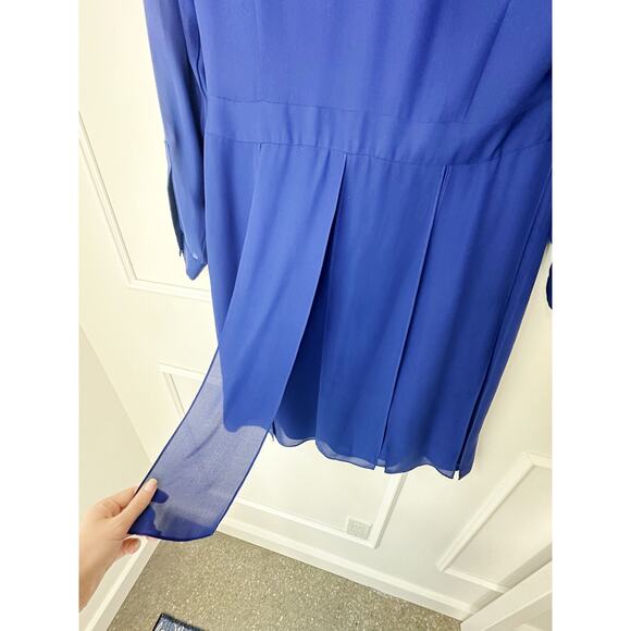 Jenni Kayne Blue Silk Long Sleeve Dress Size M - Picture 8 of 11
